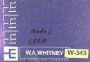 Whitney-Whitney Metal Tool, Jensen Bending Brakes, Operating Instructions Manual-General-01